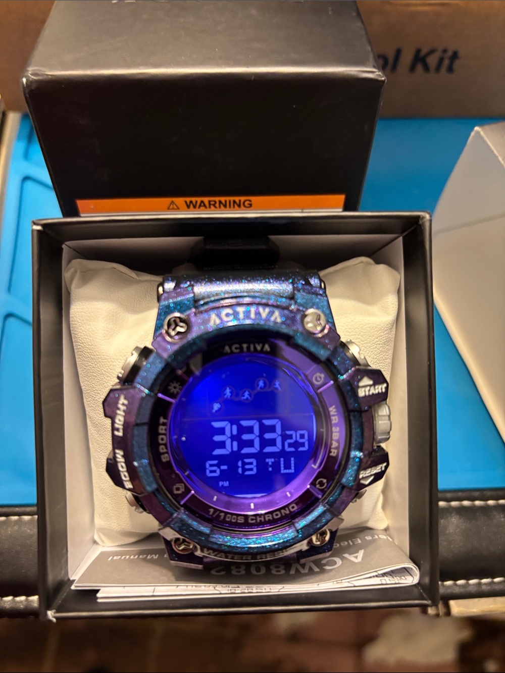 Ativa Iridescent Blue-Purple Digital Sport Watch